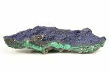 Sparkling Azurite Crystals on Fibrous Malachite - China #274676-1